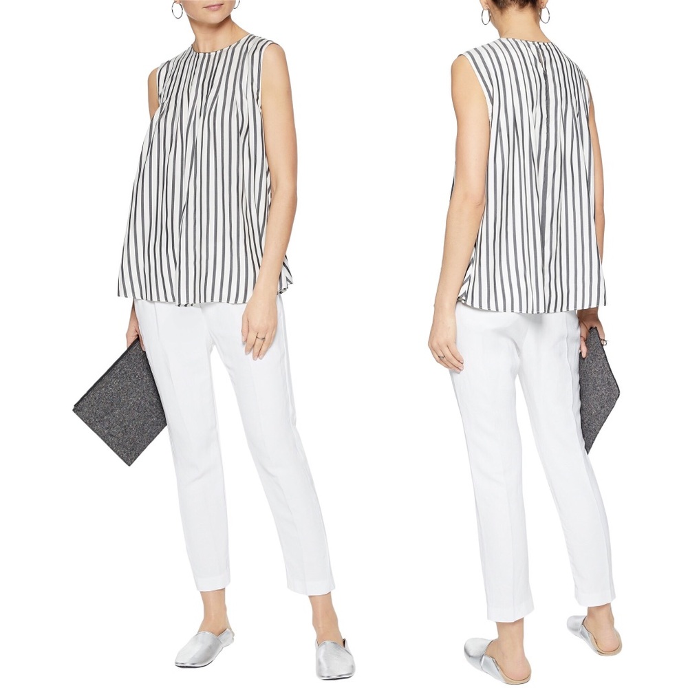 Brunello Cucinelli pleated bead-embellished top